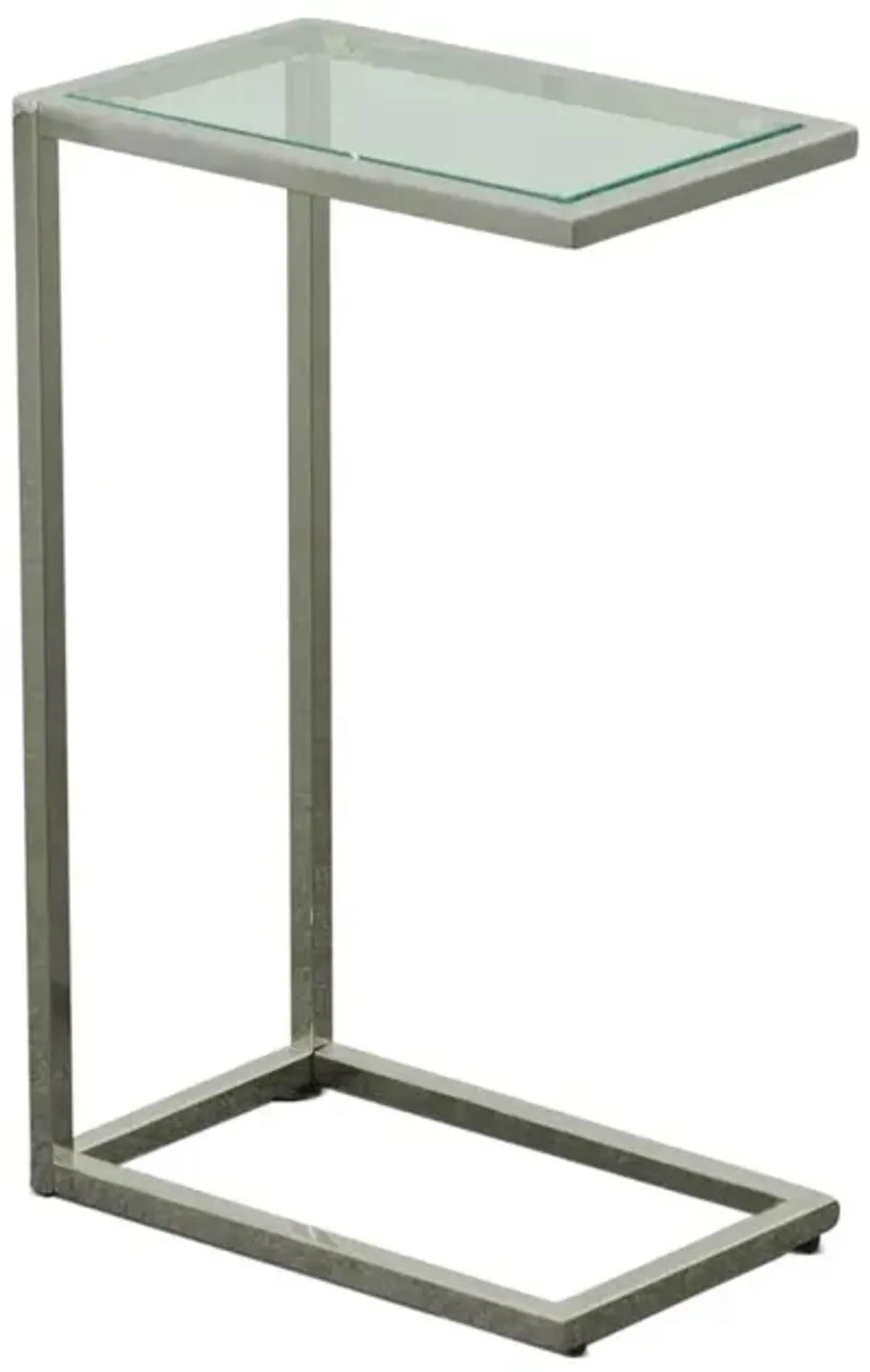 Carolina Living Aggie C-Form Accent Table - Glass Top - Chrome