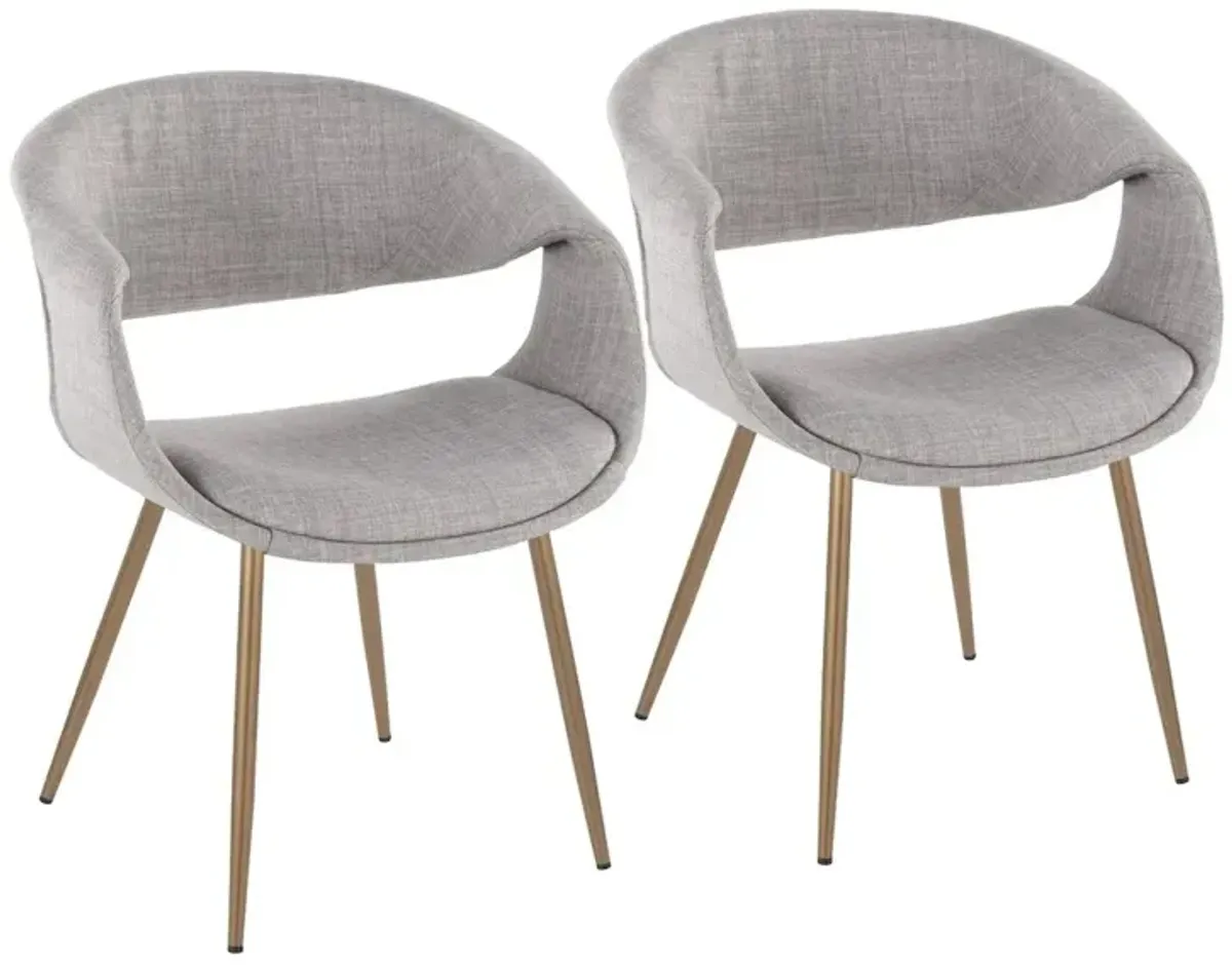 LumiSource Curvo Upholstered Chair - Set of 2