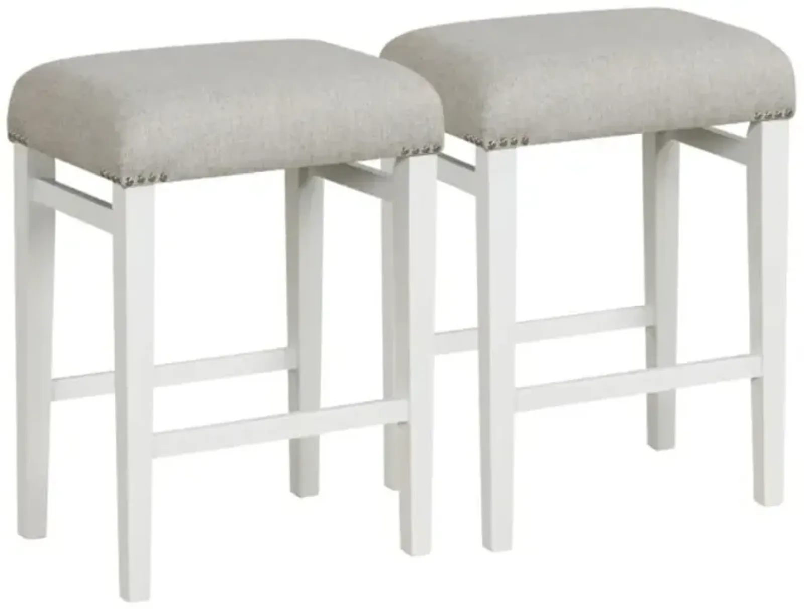 Hivvago 2 Pieces 24.5/29.5 Inch Backless Barstools with Padded Seat Cushions