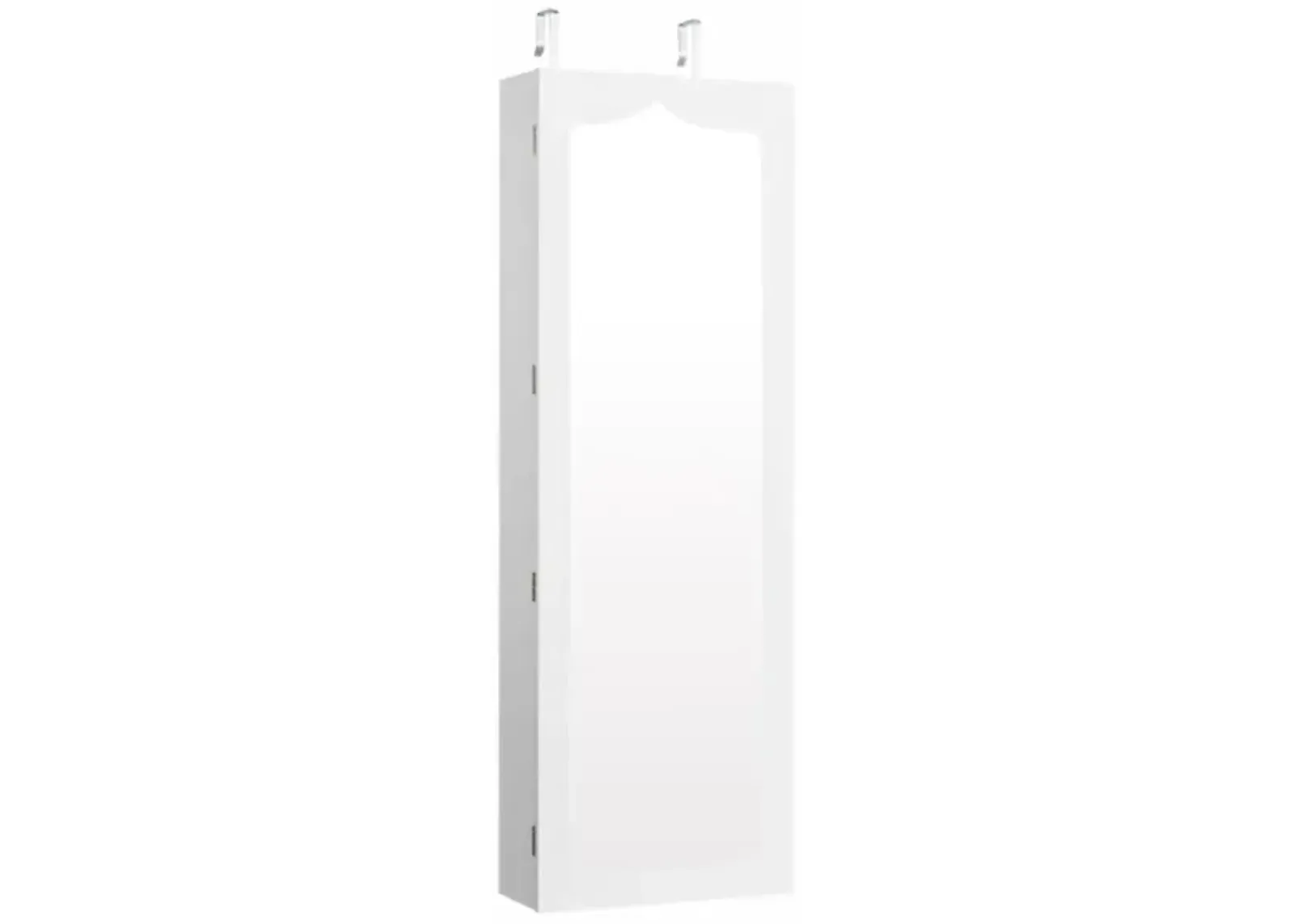 Hivvago Lockable Wall Mounted Mirror Jewelry Armoire with 5 LEDs and 6 Drawers