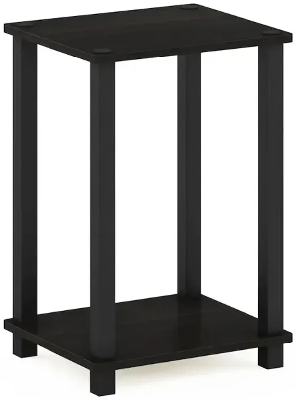 Furinno Simplistic End Table, Small, Espresso/Black