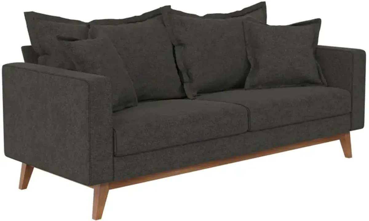 Merrill Pillowback Wood Stretcher Sofa