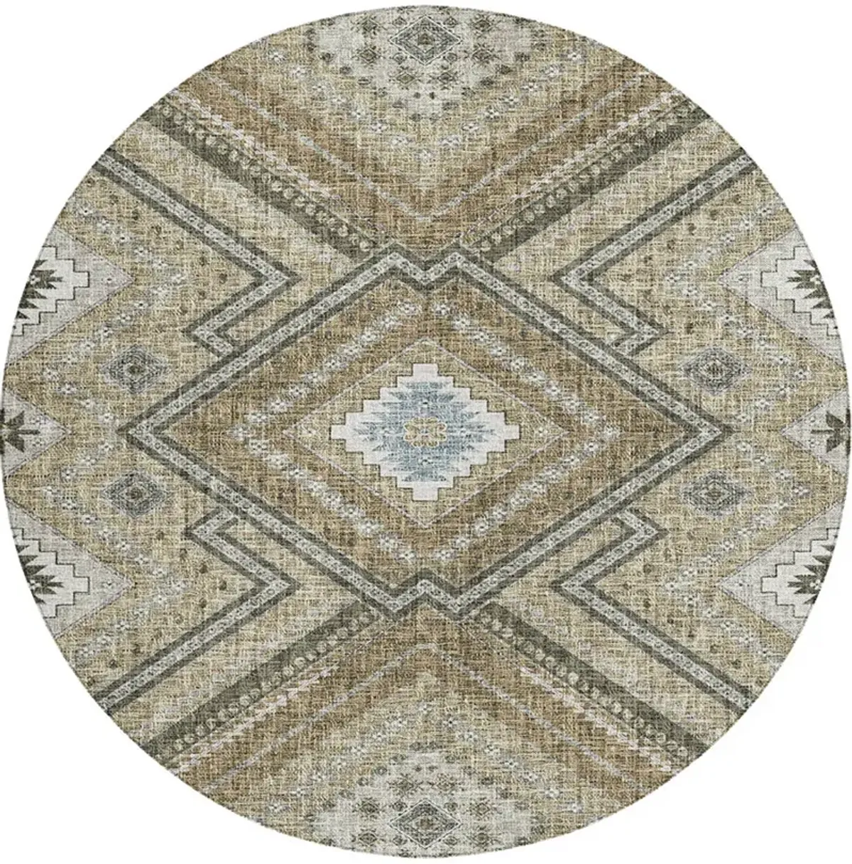 Portico PO5 Beige 8' Round Rug