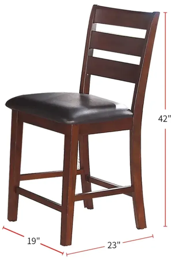 Streamdale Sara Ladder Back Dining Height Chairs In Brown, Set Of 2