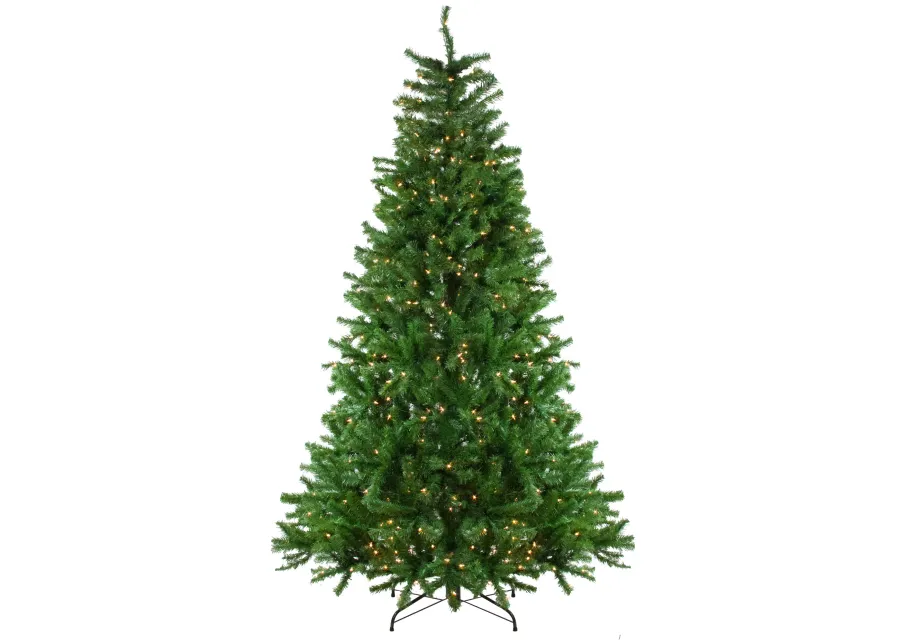 7.5' Pre-Lit Slim Waterton Spruce Artificial Christmas Tree - Clear Lights