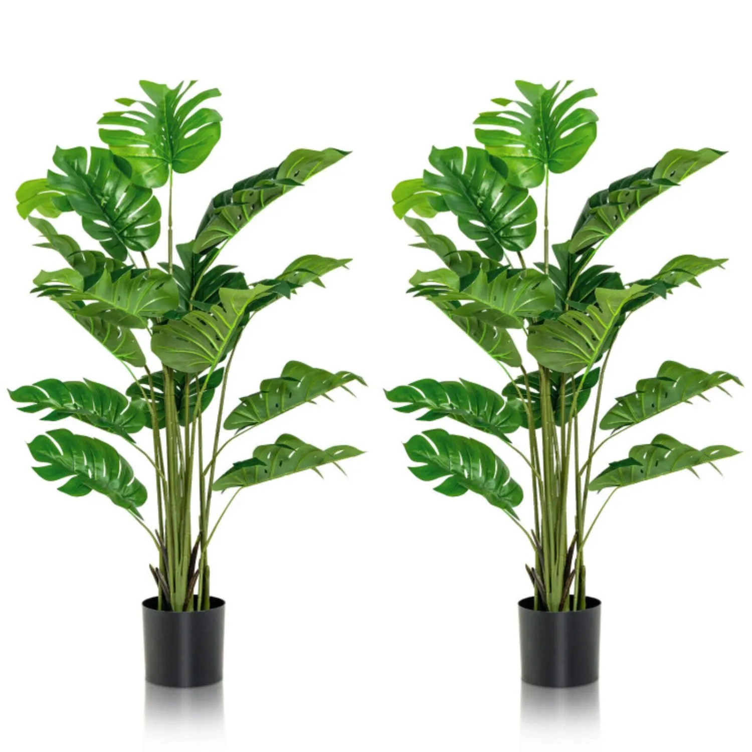 2 Pieces 5 Feet Artificial Monstera Tree Set