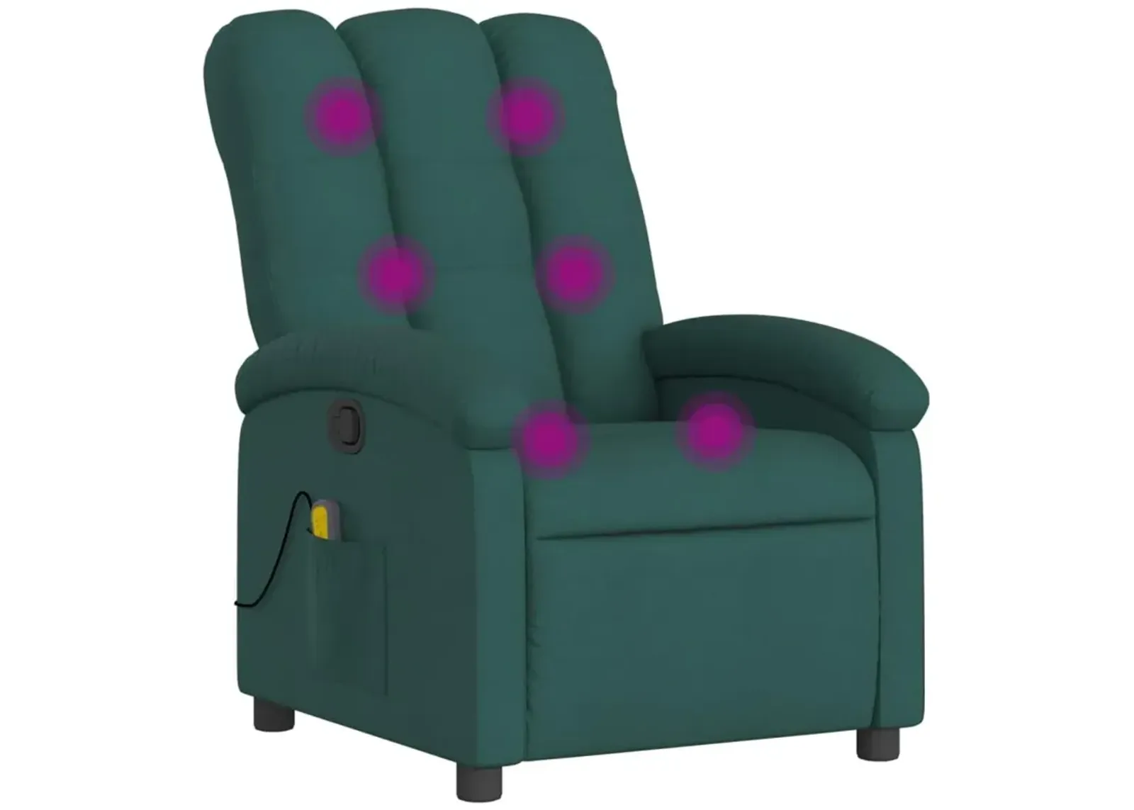 vidaXL Massage Recliner Chair Dark Green Fabric