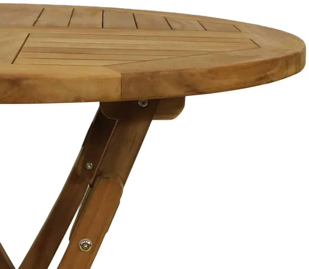 Sunnydaze Solid Teak Wood Folding Round Patio Dining Table