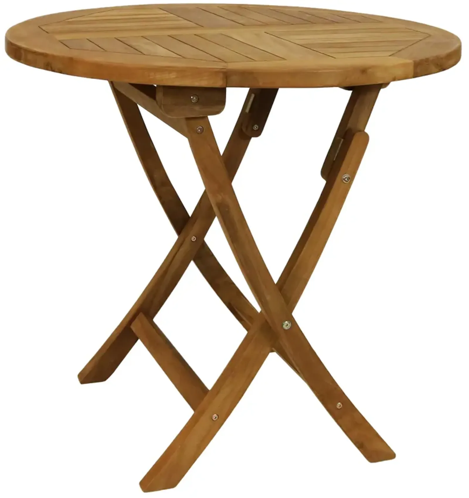 Sunnydaze Solid Teak Wood Folding Round Patio Dining Table