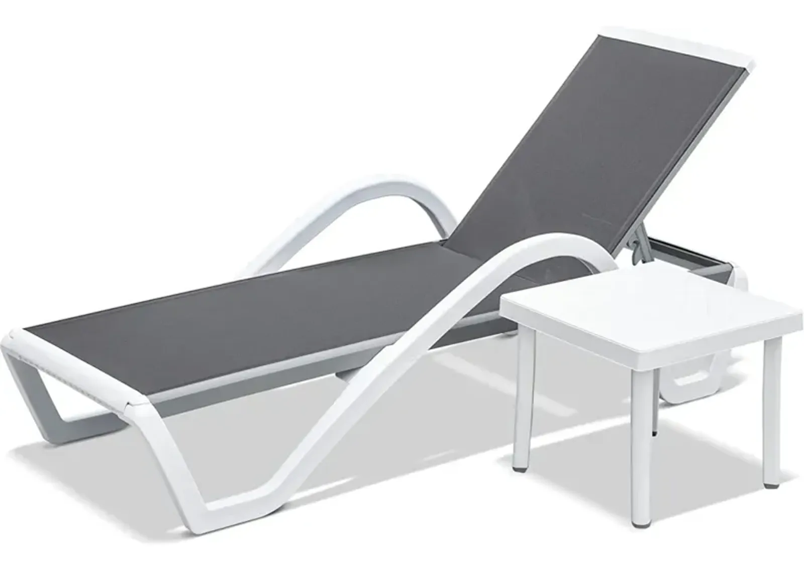 Aluminum Adjustable Pool Chaise Lounge Set