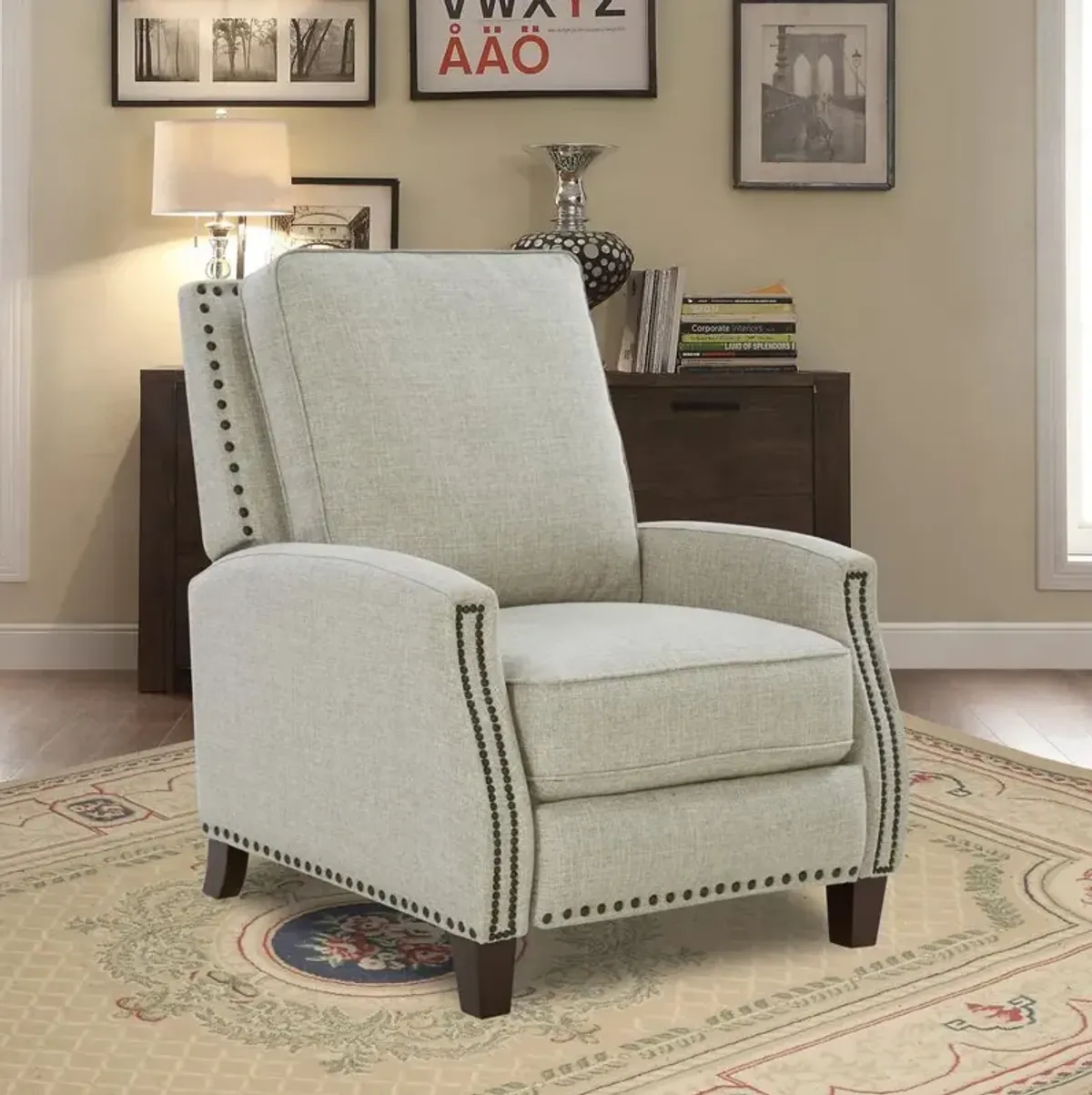 Barcalounger Melrose Recliner, Linen Gray / Fabric