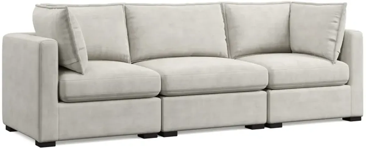 Bennett 3 Piece Flange Seam Modular Sofa  - Tan Twill