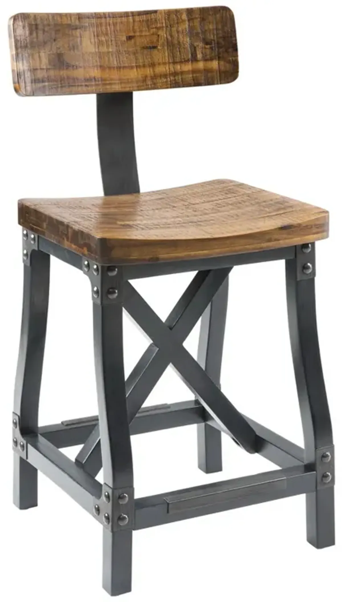 Gracie Mills Milton Sleek Comfort Counter Stool with Back Support