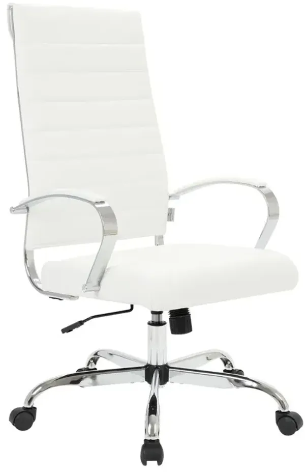 LeisureMod Benmar High-Back Leather Office Chair