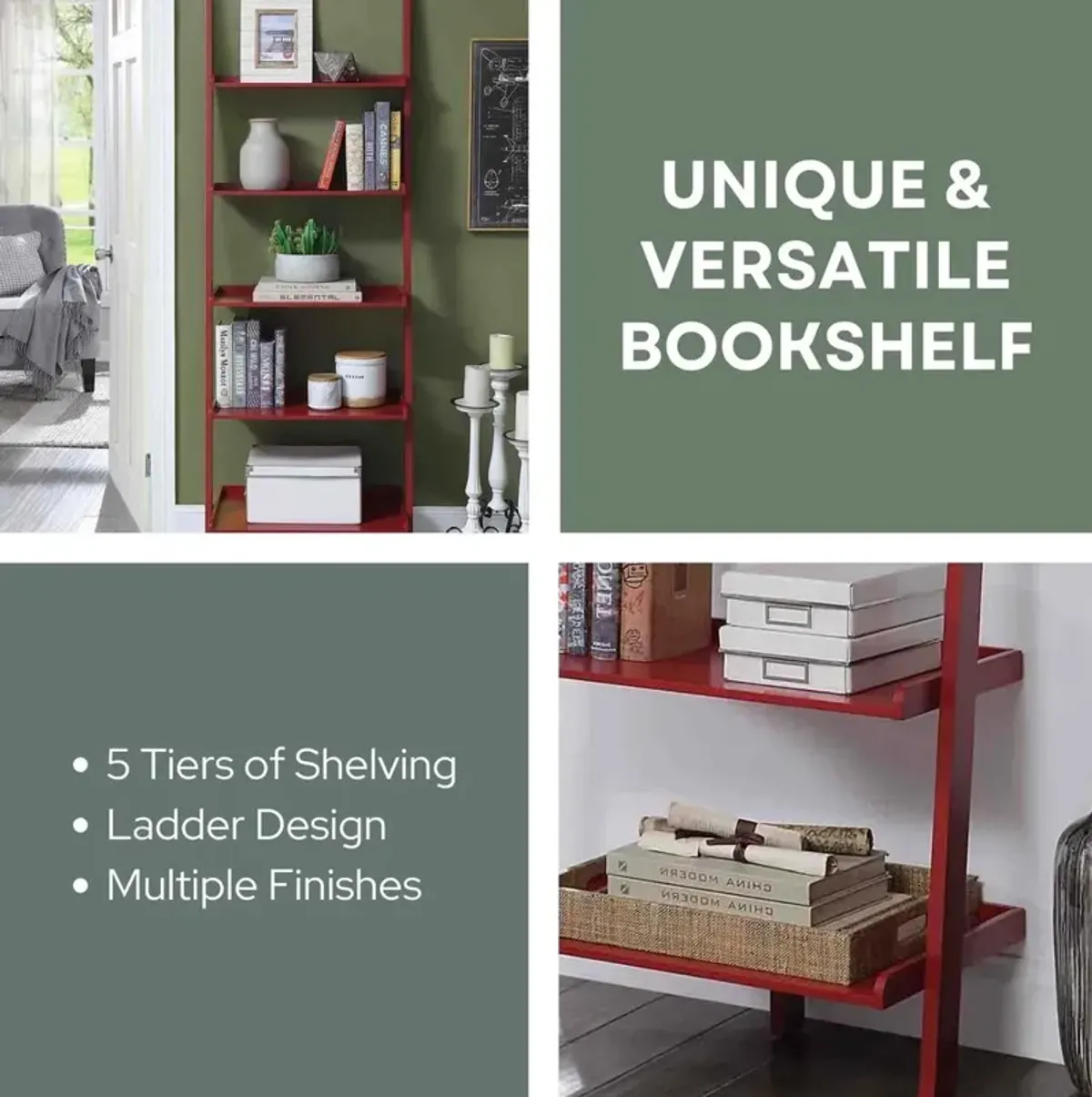 Convience Concept, Inc. American Heritage Bookshelf Ladder