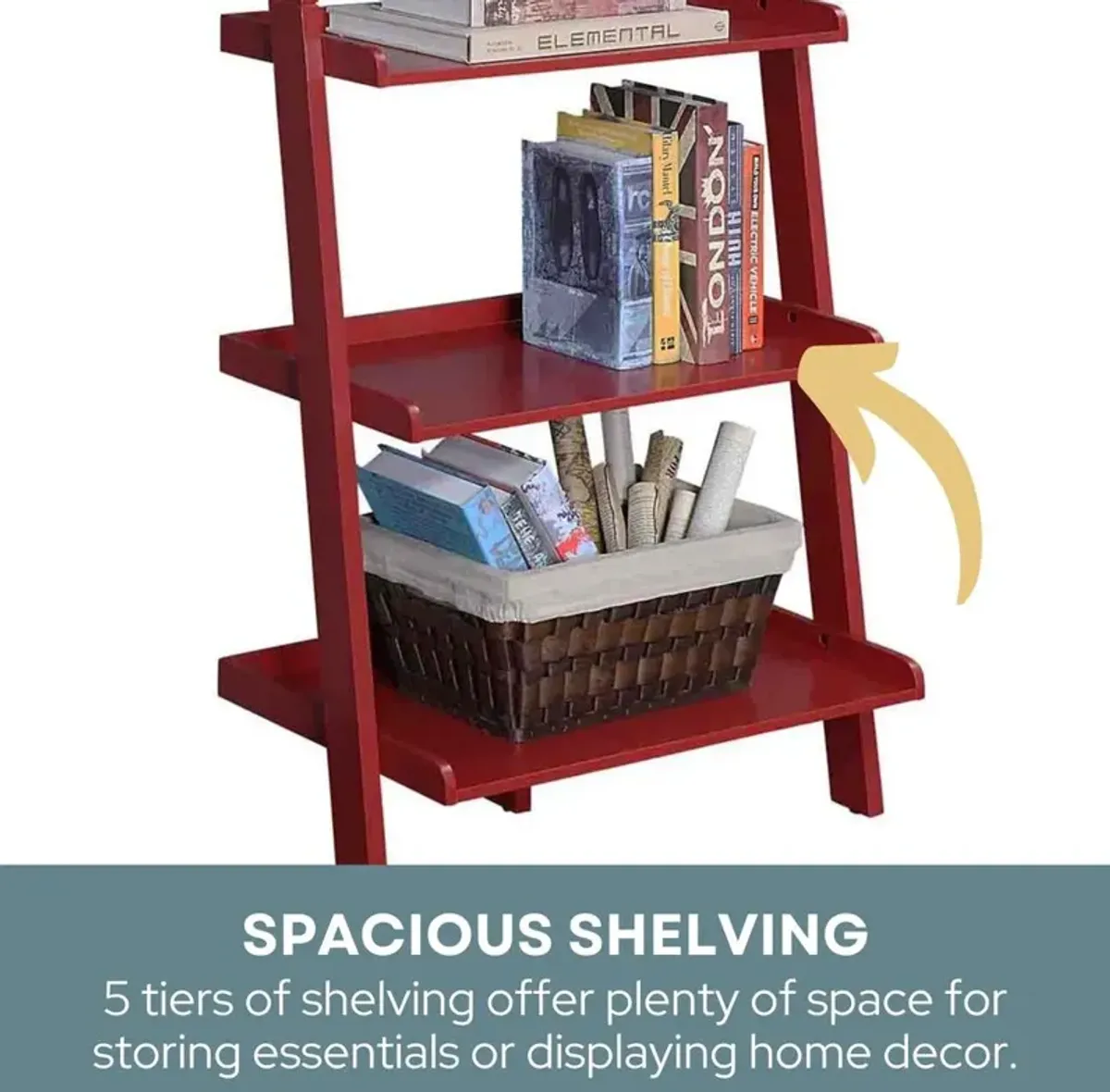 Convience Concept, Inc. American Heritage Bookshelf Ladder