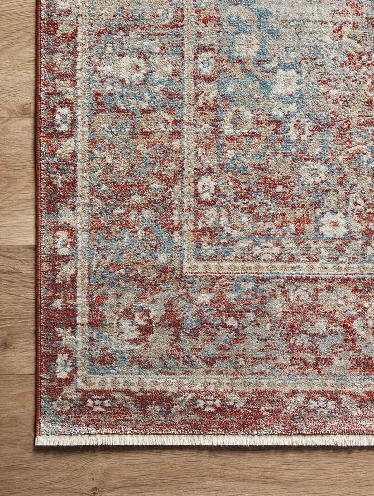 Elise ELI04 Sky/Red 5'3" x 7'9" Rug