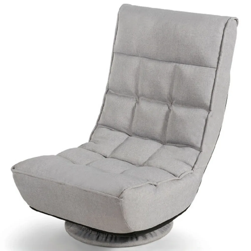 4-Position Adjustable 360 Degree Swivel Folding Floor Sofa Chair for Home