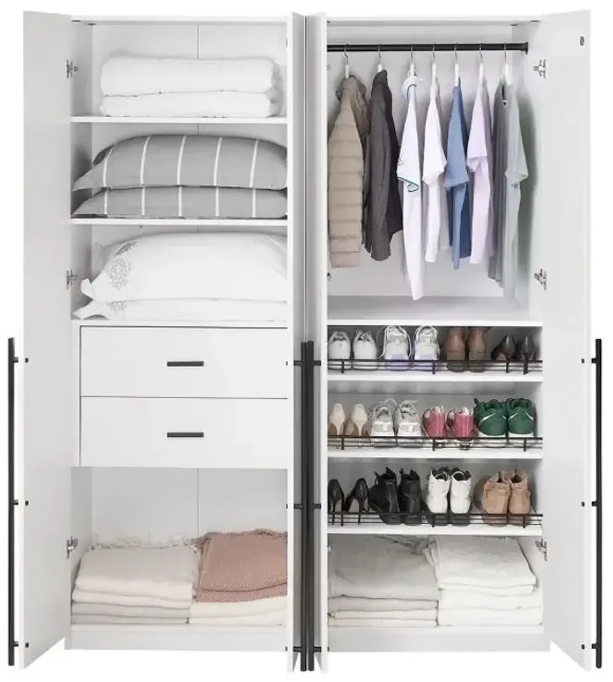 Lee Module Wardrobe in White (Set of 2)