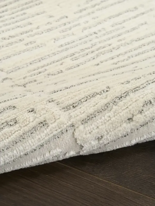 Ivory Hues IVH02 Ivory/Gray 3'11" x 5'11" Rug