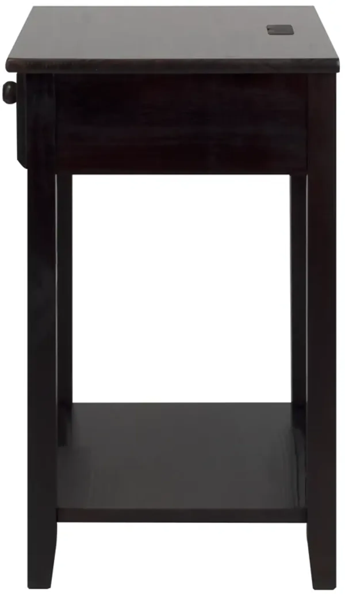 Casual Home Night Owl Nightstand with USB Ports-Espresso