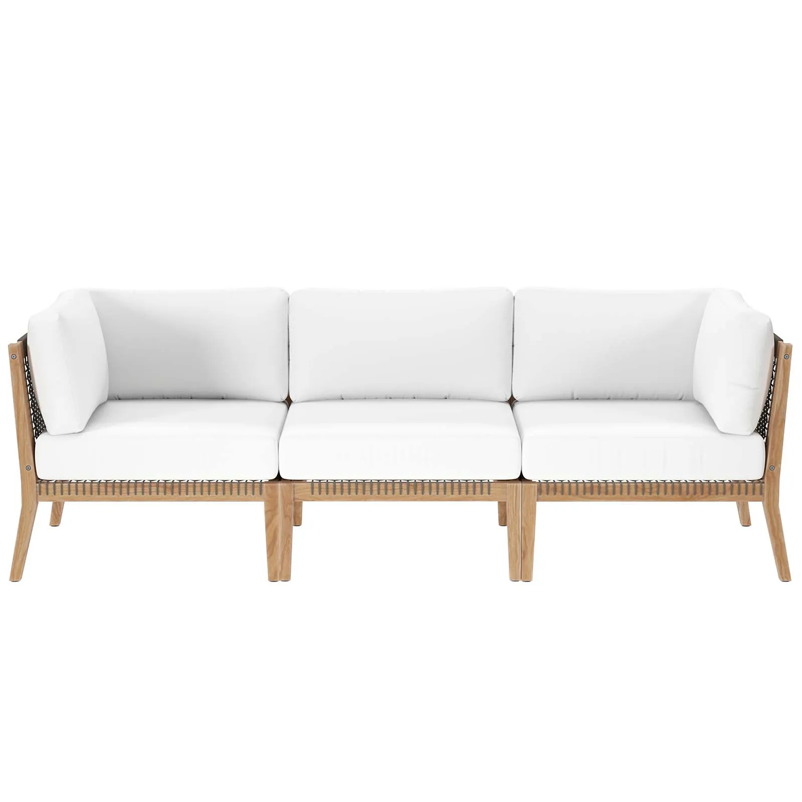 Modway - Clearwater Outdoor Patio Teak Wood Sofa