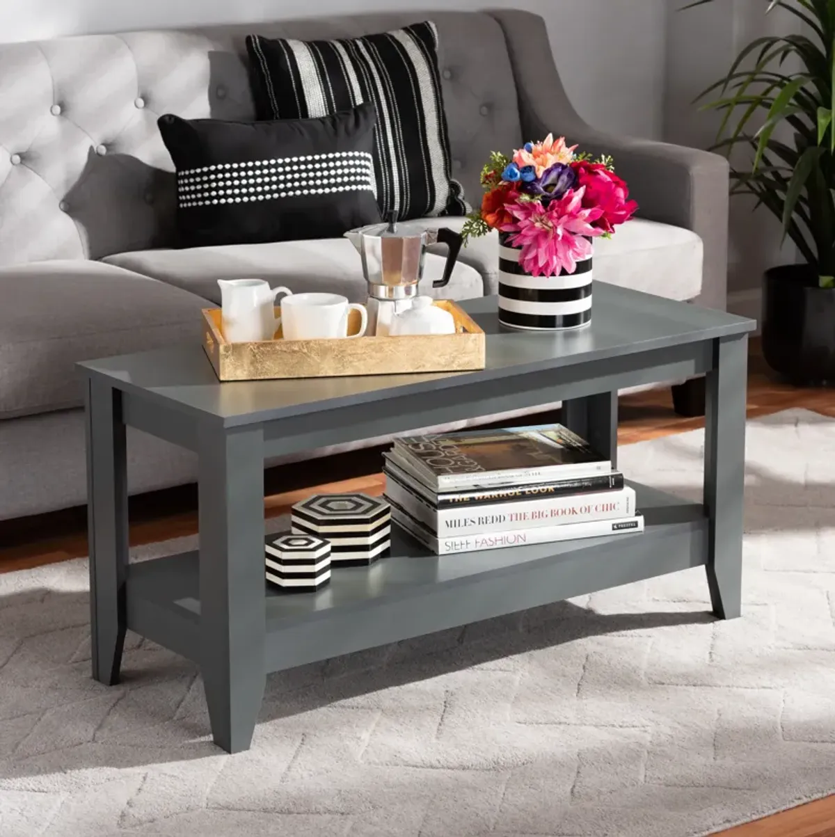 Baxton Studio Elada Modern and Contemporary Grey Finished Wood Coffee Table