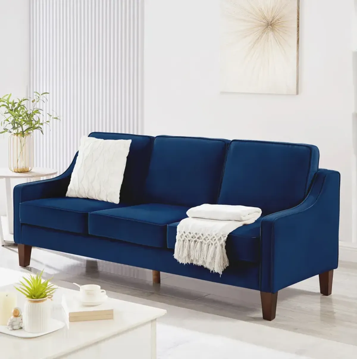 Merax Upholstered Velvet Sofa Couch with Wood legs