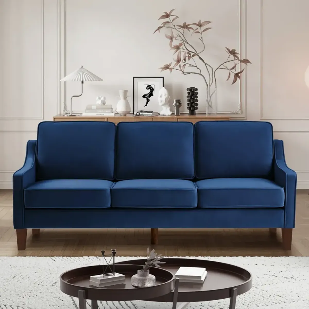 Merax Upholstered Velvet Sofa Couch with Wood legs