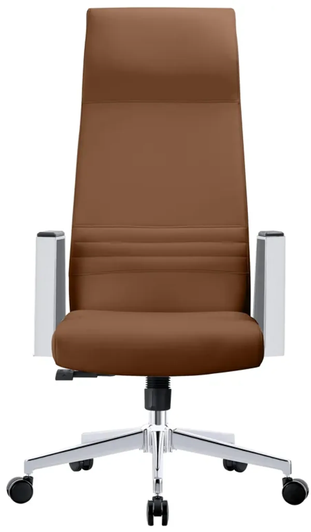 LeisureMod Aleen Modern High-Back Office Chair in Upholstered Leather and Iron Frame with Swivel and Tilt