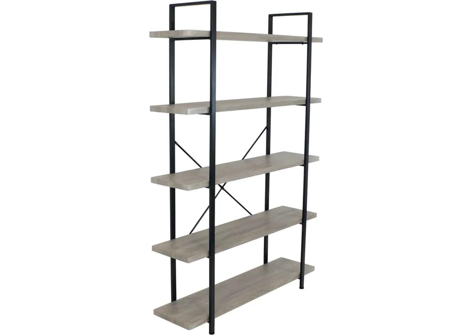 Sunnydaze 5-Tier Industrial Open-Shelf Bookshelf