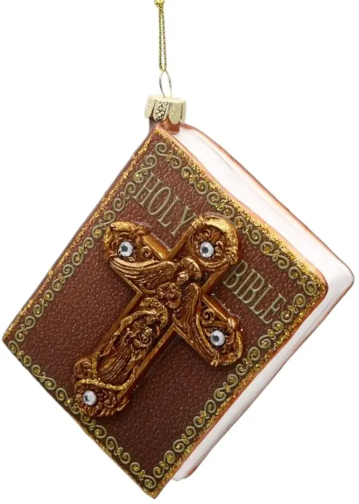 4” Holy Bible Ornament  Elegant Religious Christmas Decoration