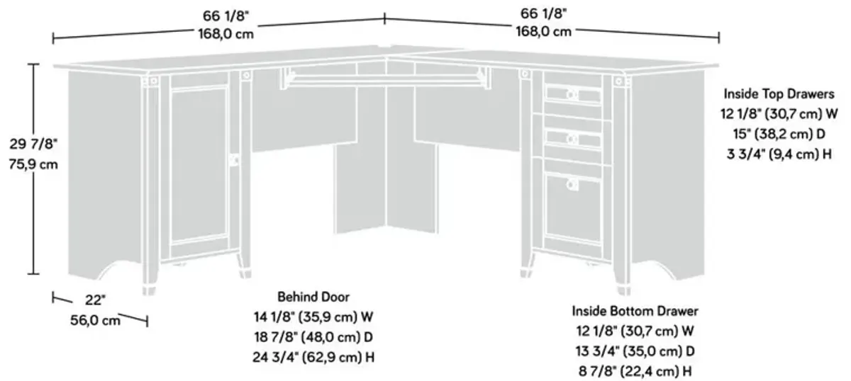 Sauder Carson Forge Corner Computer Desk Wc A2