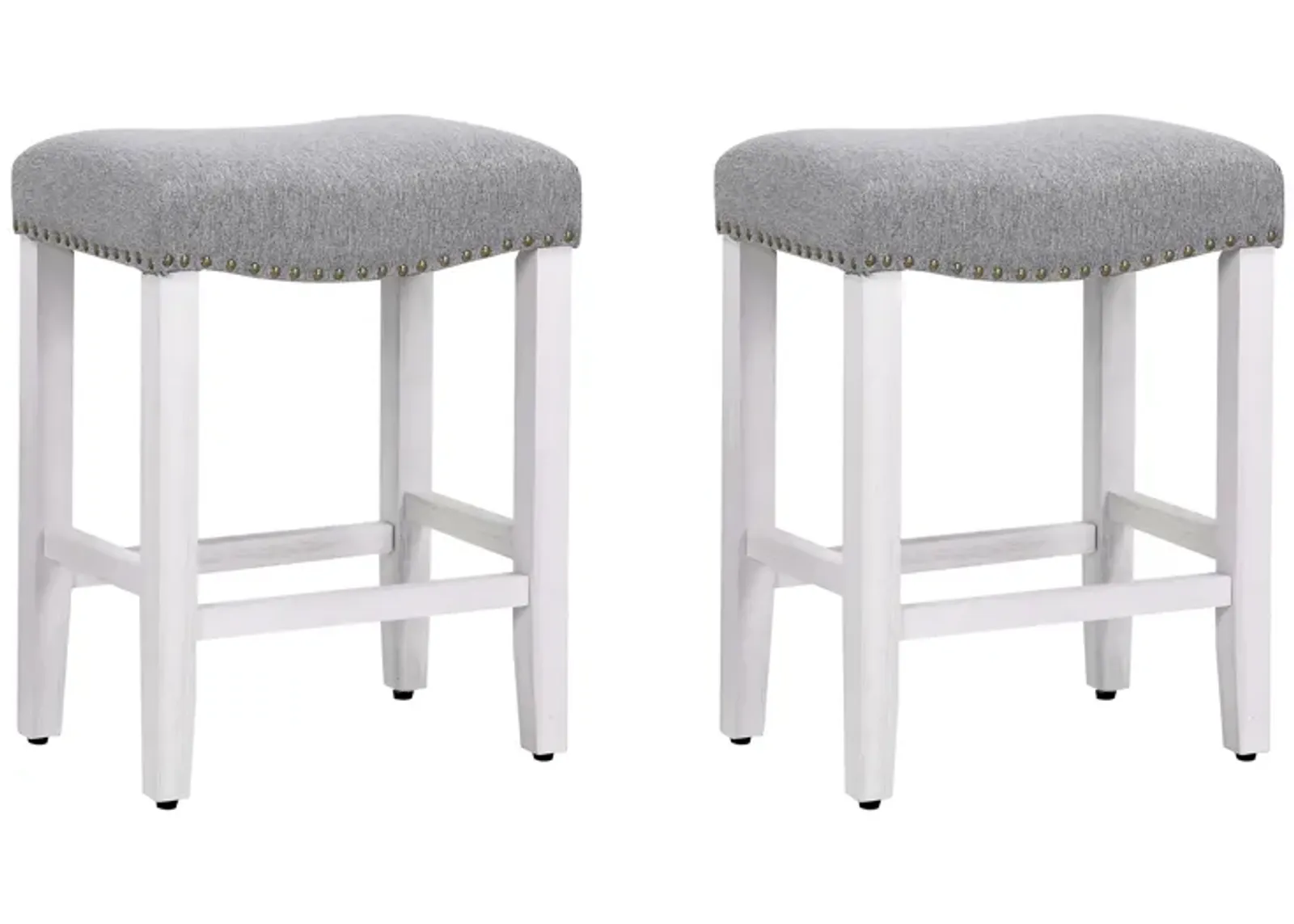 WestinTrends 24" Upholstered Saddle Seat Counter Stool (Set of 2)