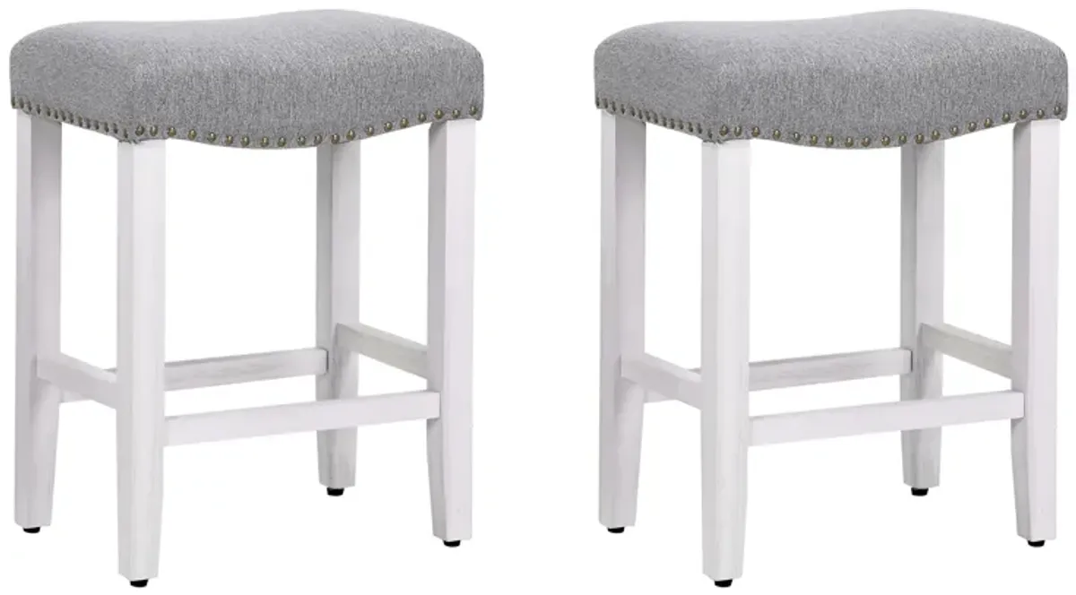 WestinTrends 24" Upholstered Saddle Seat Counter Stool (Set of 2)