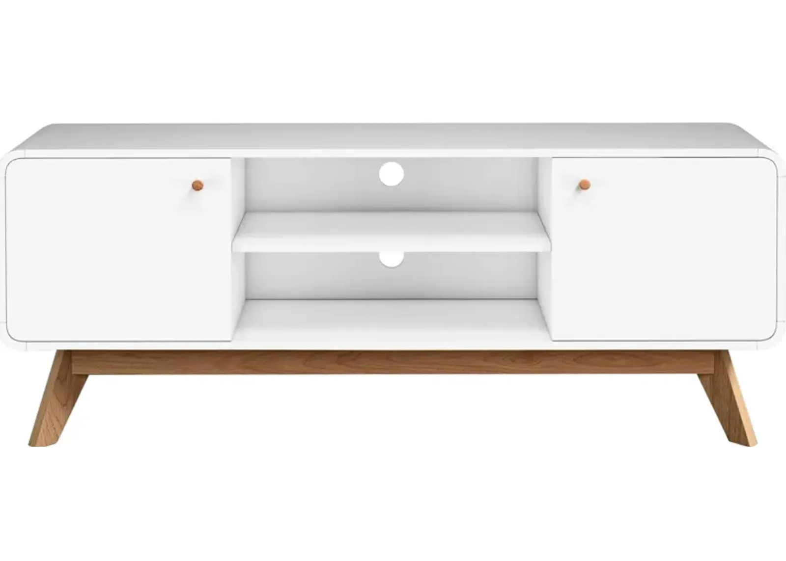 Leva Scandinavian 2 Door Rounded TV Stand