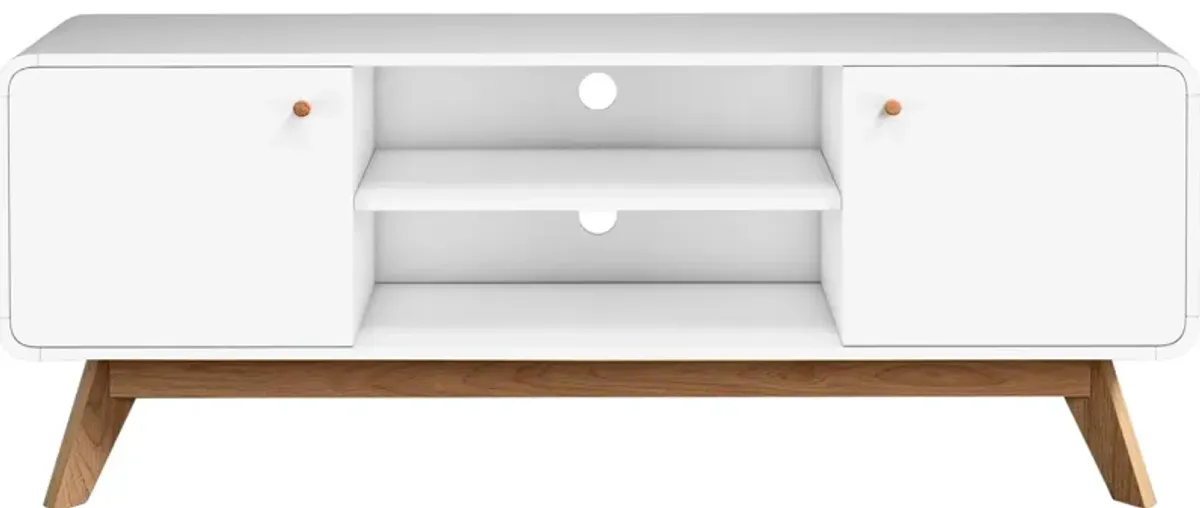 Leva Scandinavian 2 Door Rounded TV Stand