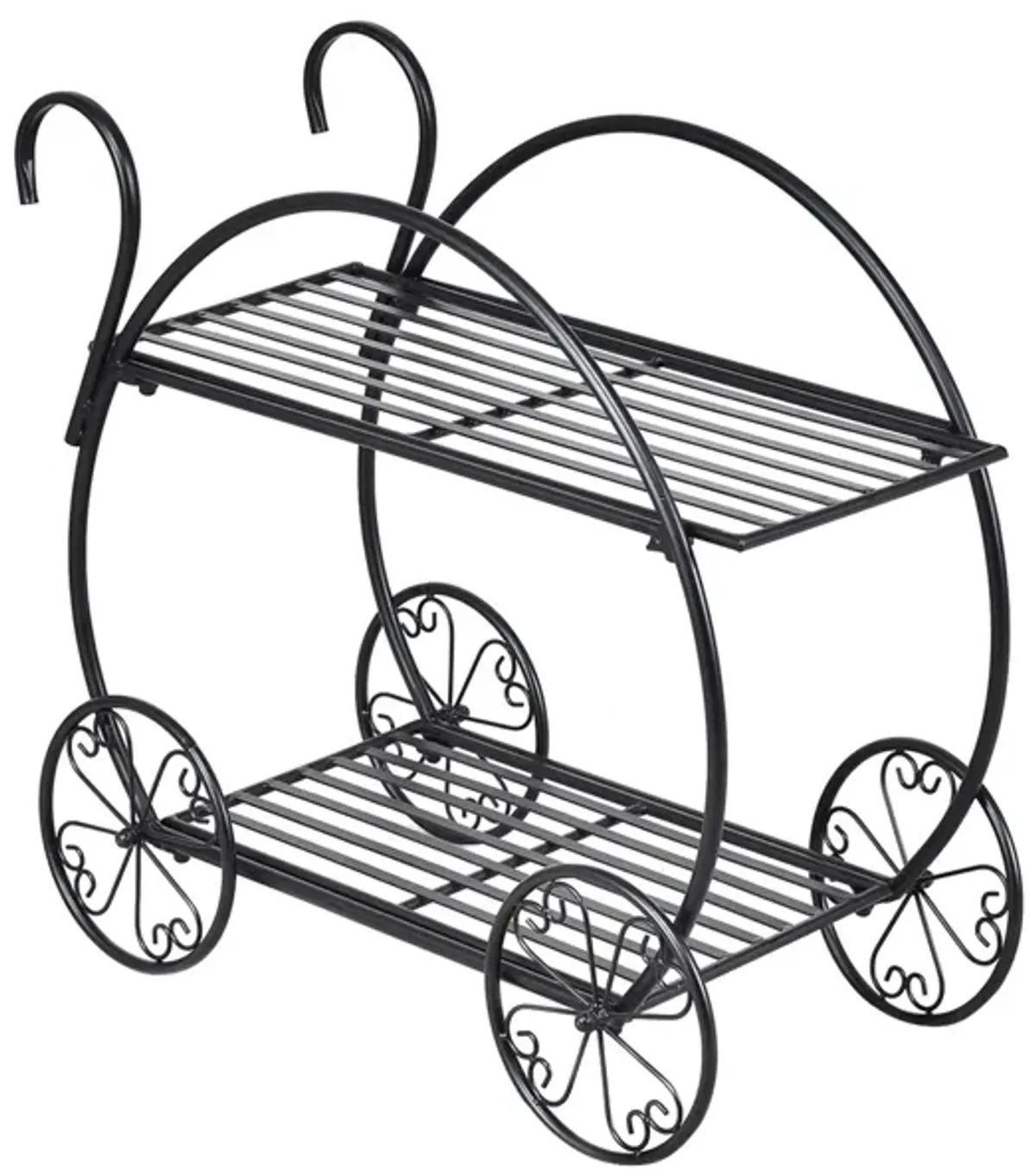 Flower Cart Plant Stand for Outdoor Garden Decor and Plant Display