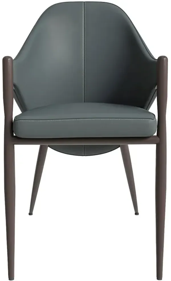 LeisureMod Sante Collection Modern Dining Chair in Grey