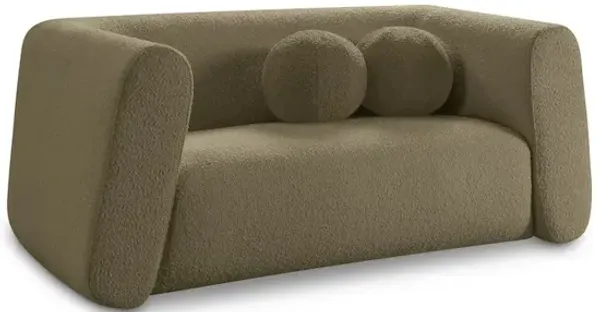 Meridian Furniture Abbington Olive Boucle Fabric Loveseat