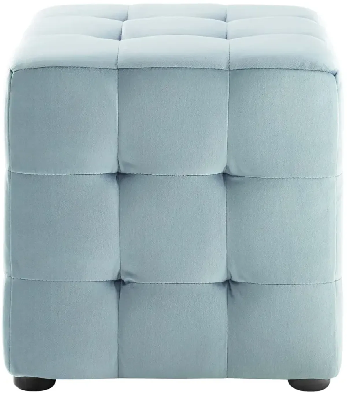 Contour Tufted Cube Performance Velvet Ottoman