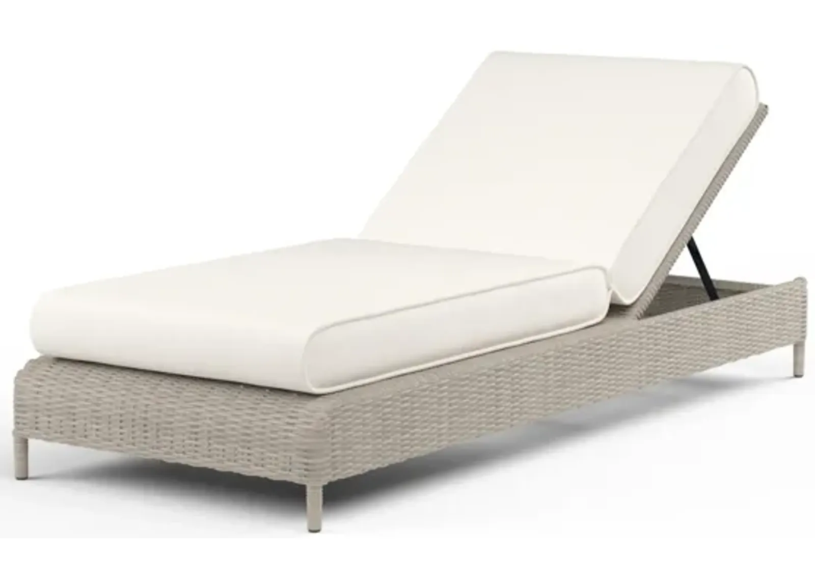 Manhattan Adjustable Chaise in Linen Canvas w/ Self Welt