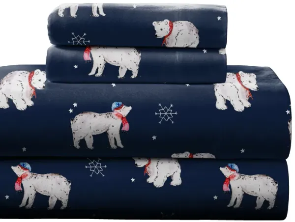 Pointehaven 180 GSM 100% Cotton Northwoods Printed Flannel Deep Pocket 4 pc Sheet Set, California King