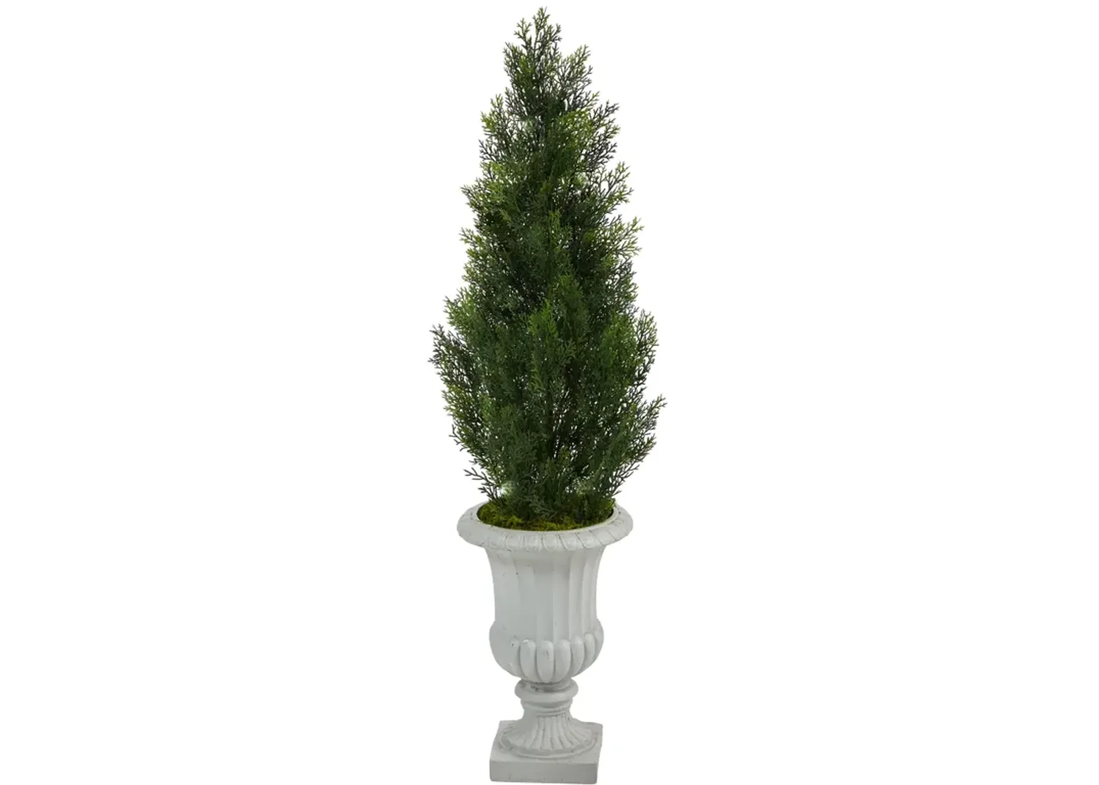 HomPlanti 46 Inches Mini Cedar Artificial Pine Tree in Decorative Urn UV Resistant (Indoor/Outdoor)