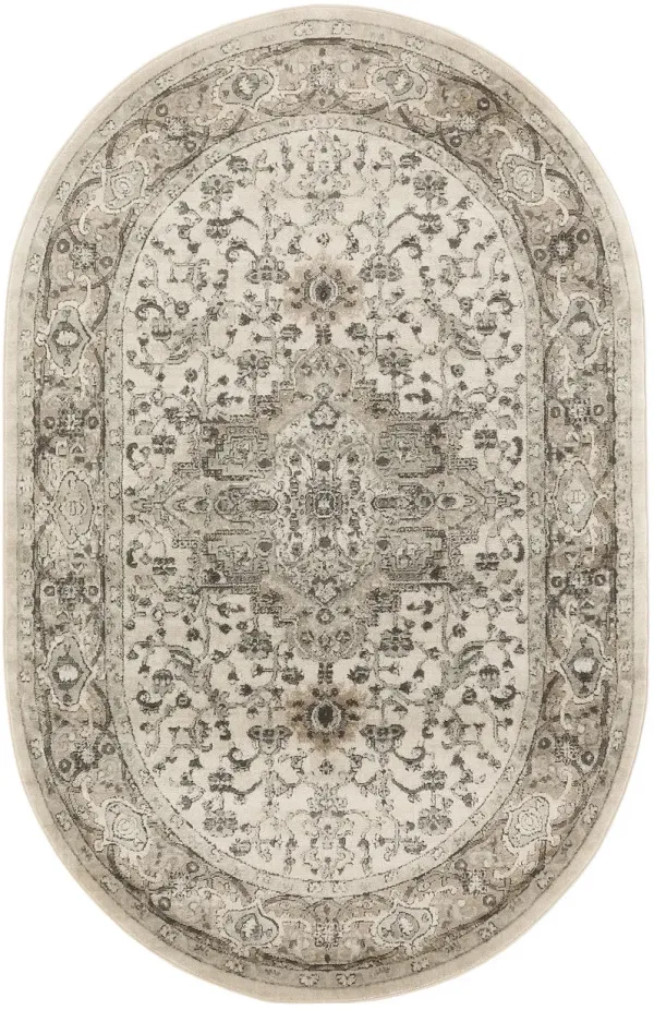 Quarry QUA05 Ivory/Gray 6' x 9' Rug