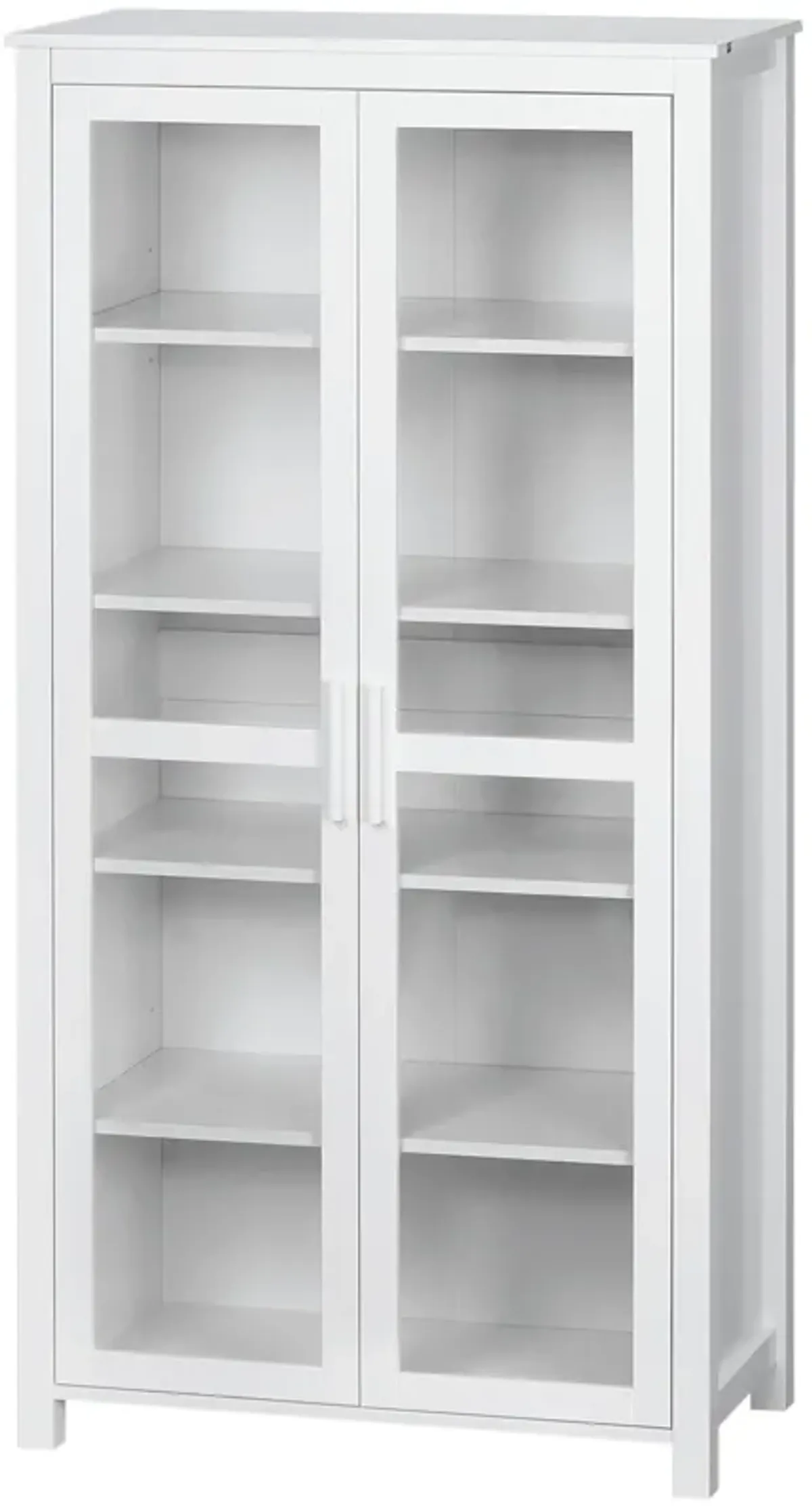 Modern Kitchen Pantry, 5-tier Storage Cabinet w/ Adjustable Shelves, White