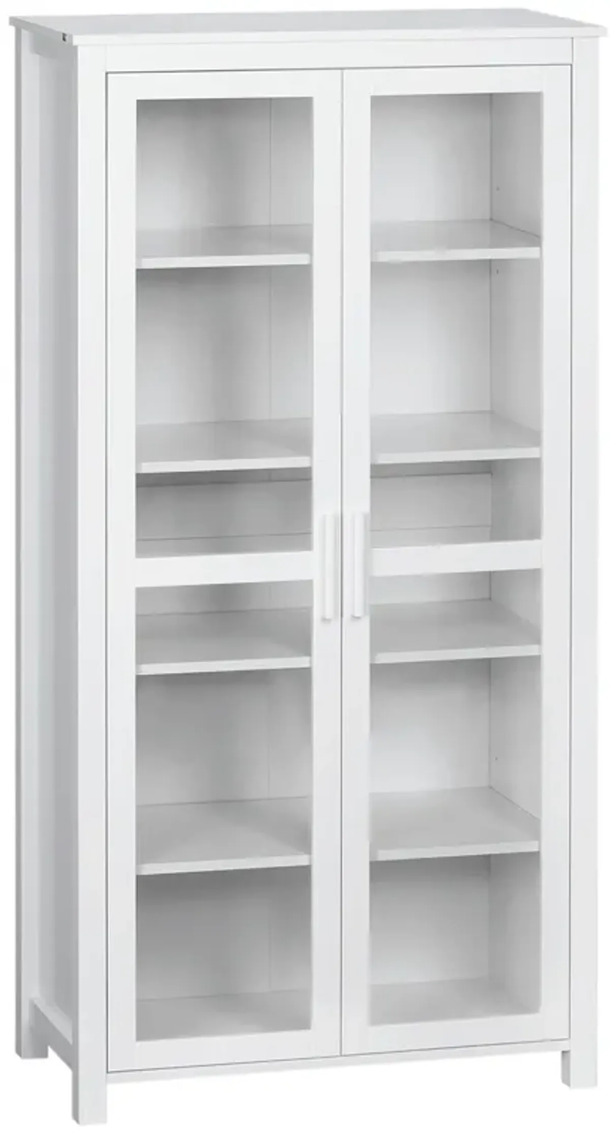 Modern Kitchen Pantry, 5-tier Storage Cabinet w/ Adjustable Shelves, White