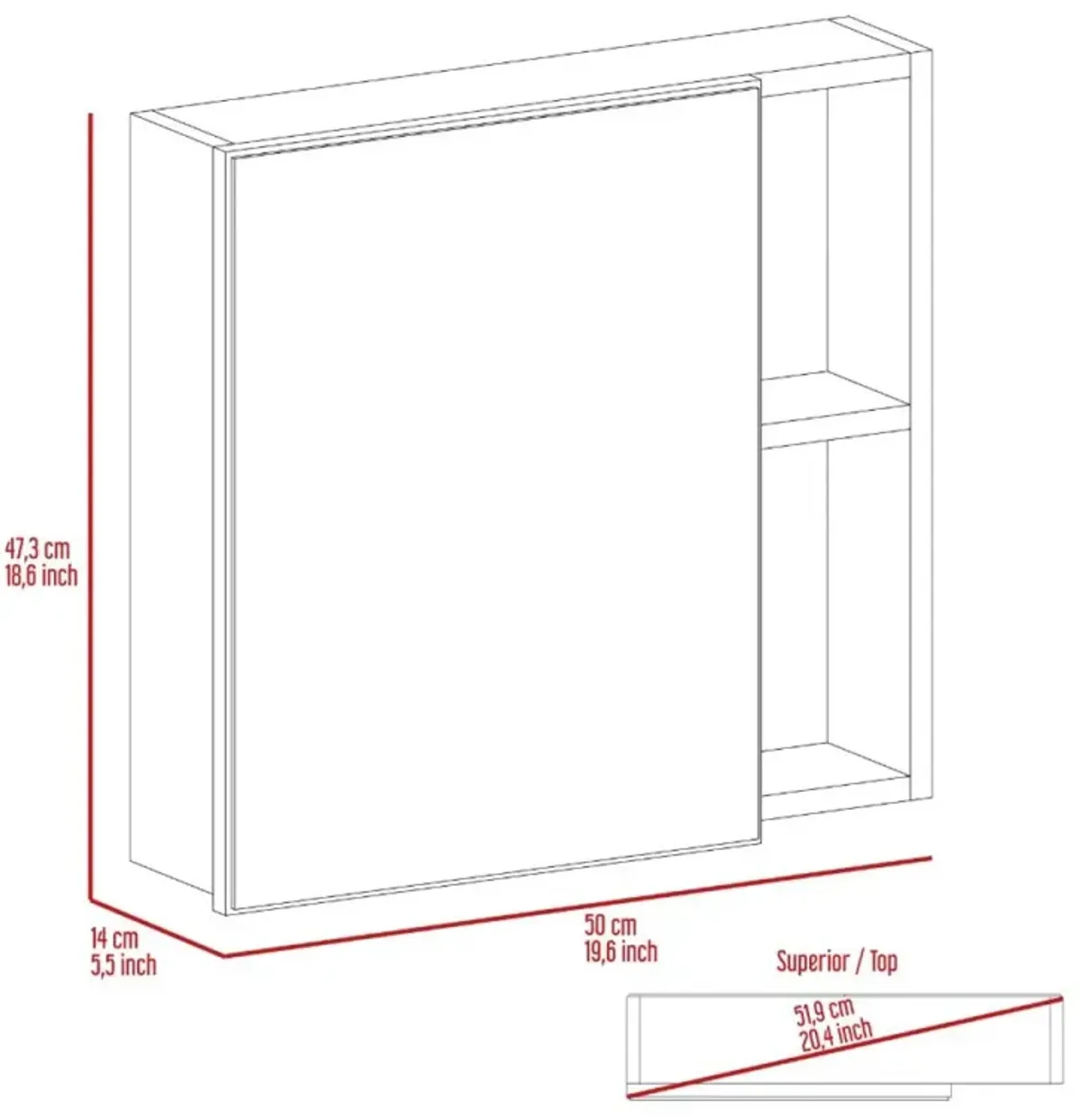 Myrick 2-Shelf Medicine Cabinet With Mirror Wengue