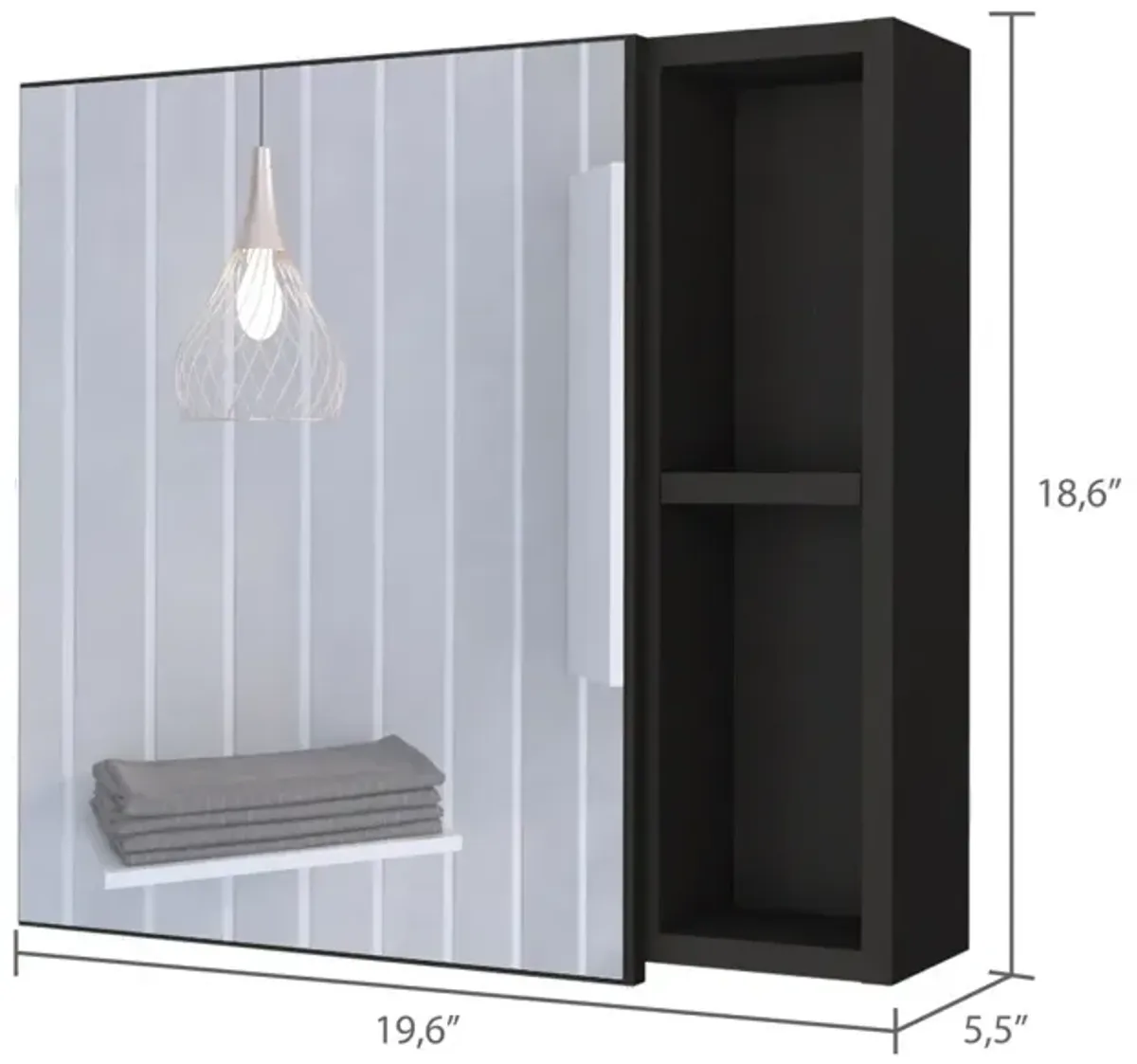 Myrick 2-Shelf Medicine Cabinet With Mirror Wengue