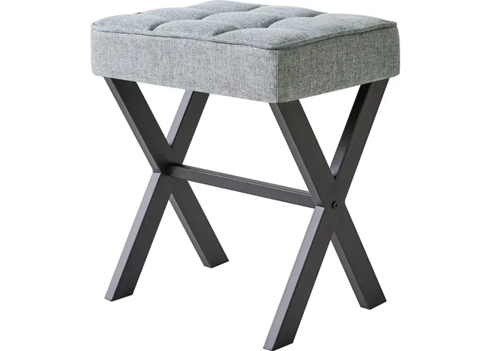 IBUYKE Square Makeup Stool with X-Leg Foot Rest